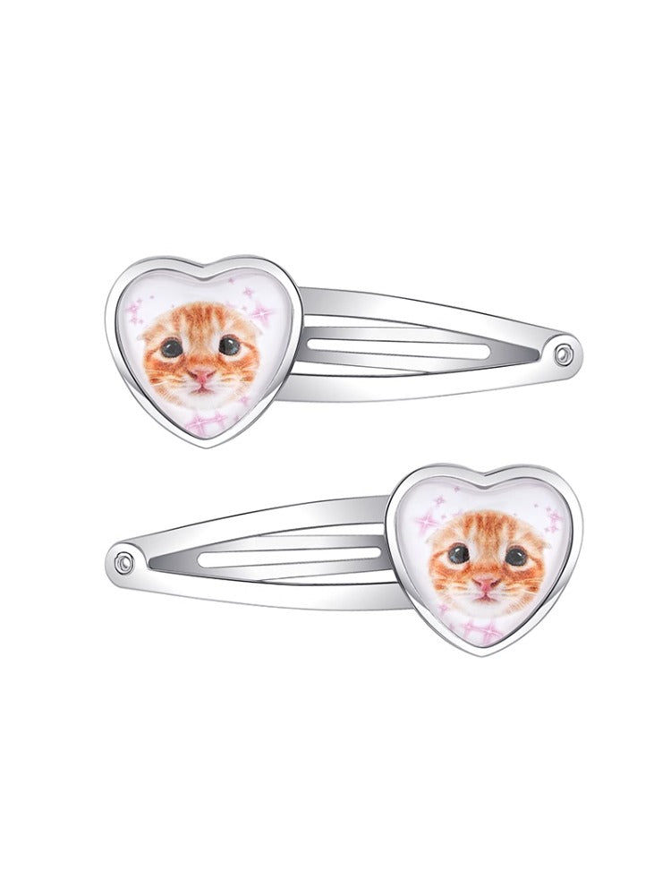 Cat &amp;  Dog Heart Hair Clips