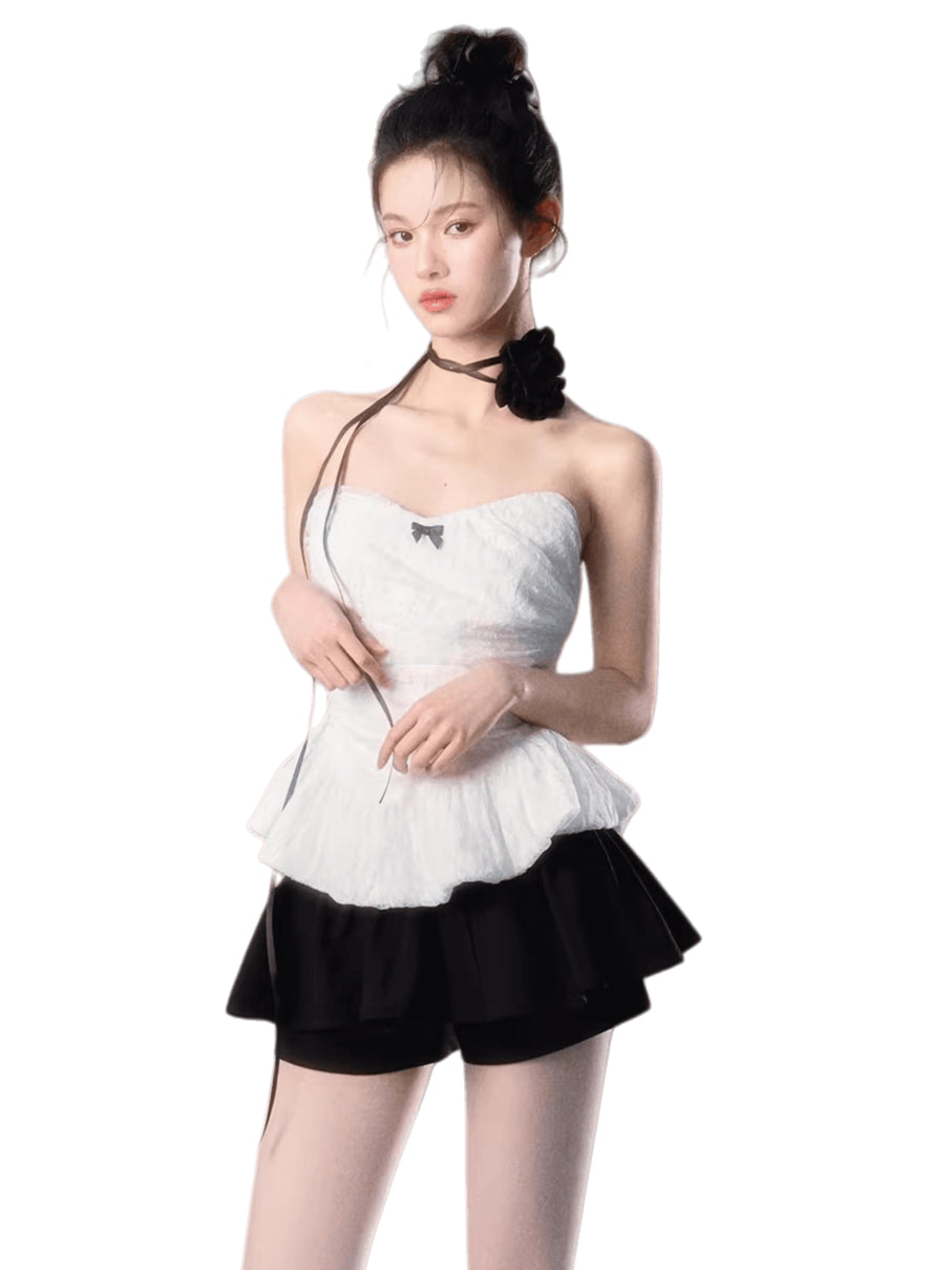 White Lace Corset Tube Top