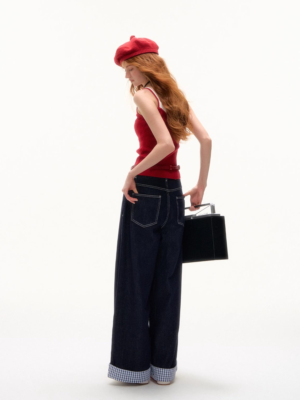 Wave-Edge Layered Knit Camisole