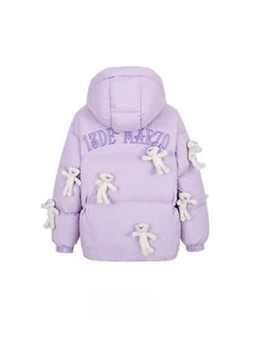 Allover Teddy Hooded Down Jacket