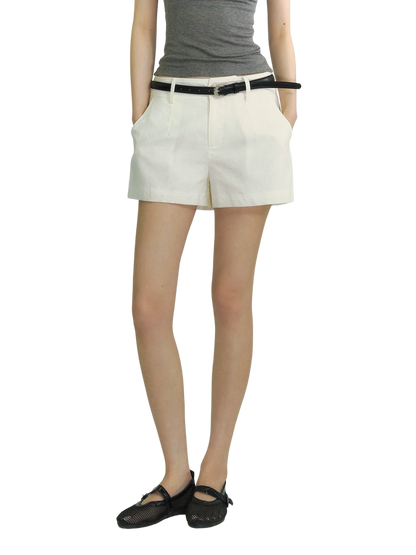 Linen Blend Tailored Vacation Shorts