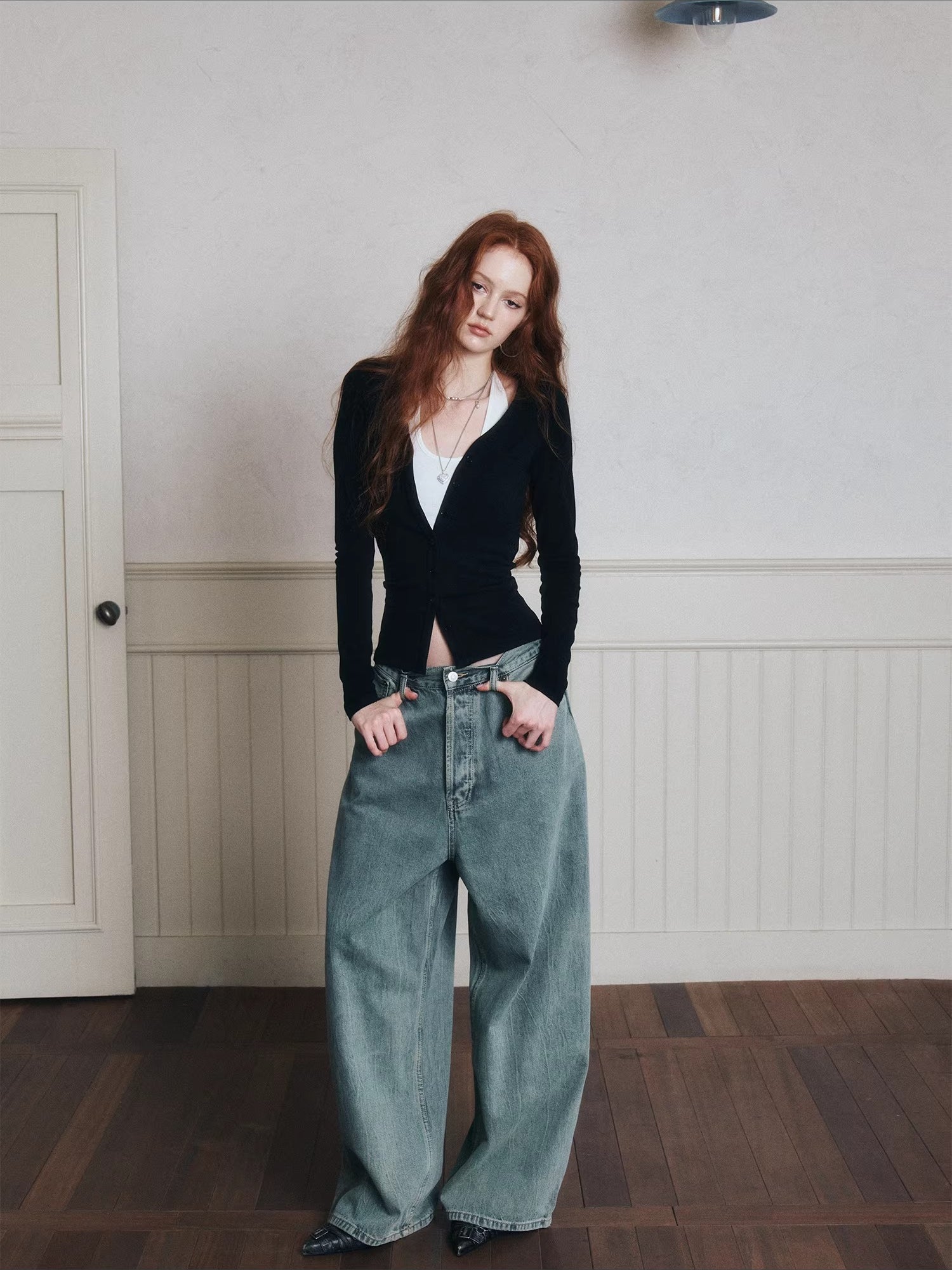 Layered Halter Camisole &amp; Knit Cardigan Set