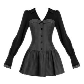 Stripe Tailored Two-Piece Dress Set