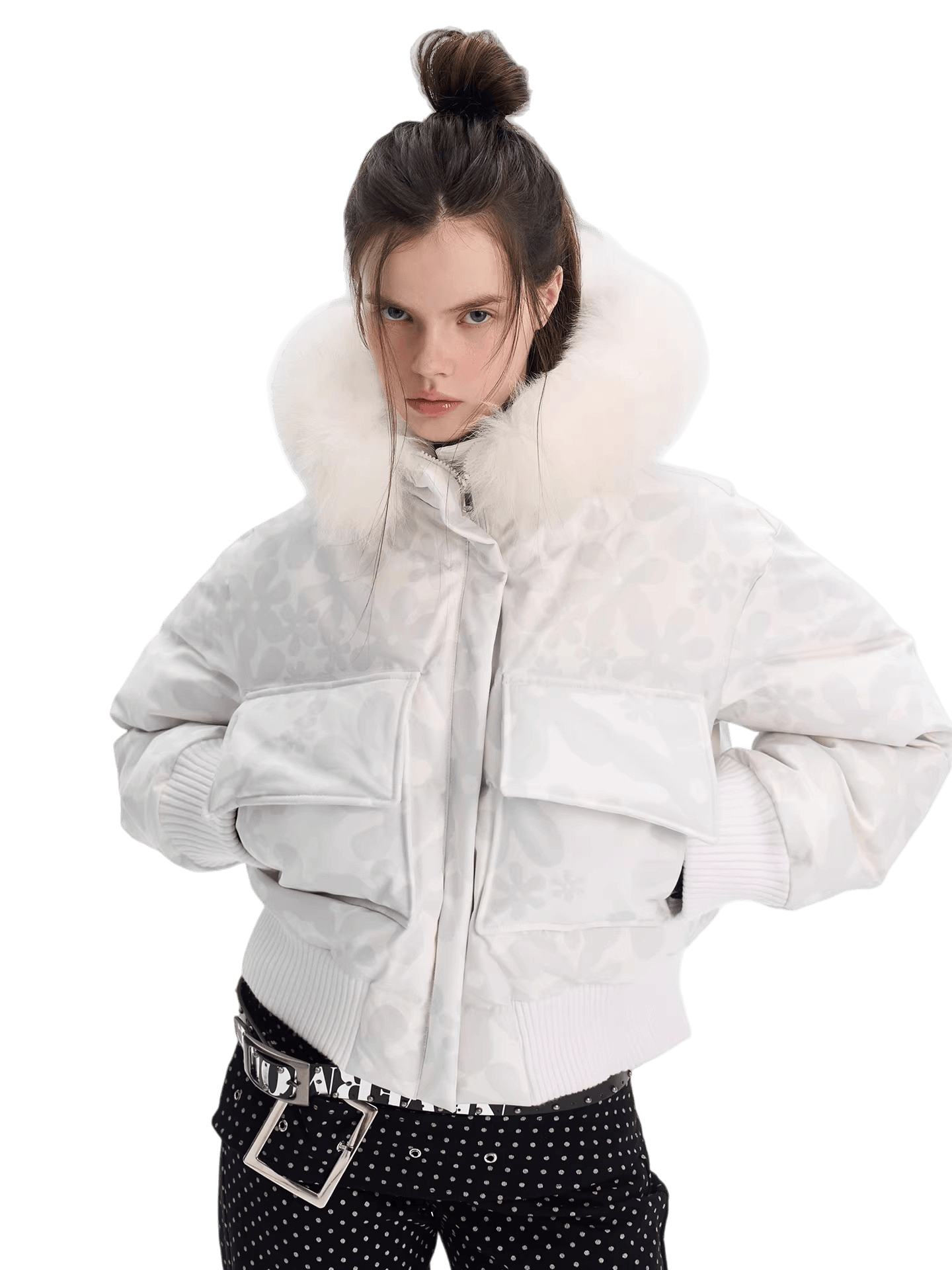 Vintage Printed Short Down Jacket