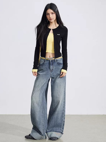 Contrast Layered Knit Slim Base Layer