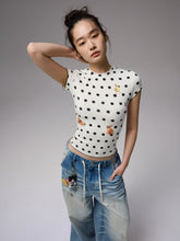 Cats & Dogs Love Polka Dot Print T-Shirt - CHINASQUAD