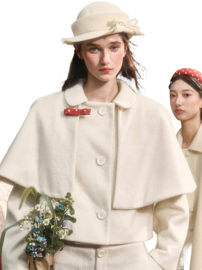 Sunday Wool Blend Cape Jacket &amp; Shorts Set