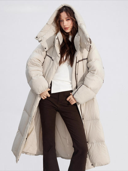 Down Hooded Longline Puffer Coat