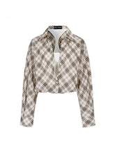 Two-piece Look Checked Long-sleeve Shirt - CHINASQUAD