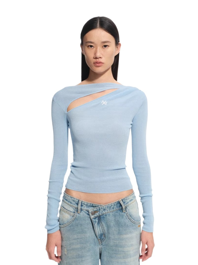 Crescent Knit Modal-Cotton T-Shirt