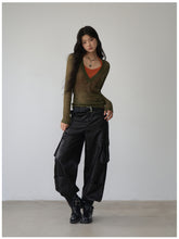 Fake Two-Piece Halter V-Neck Knit Sweater - CHINASQUAD