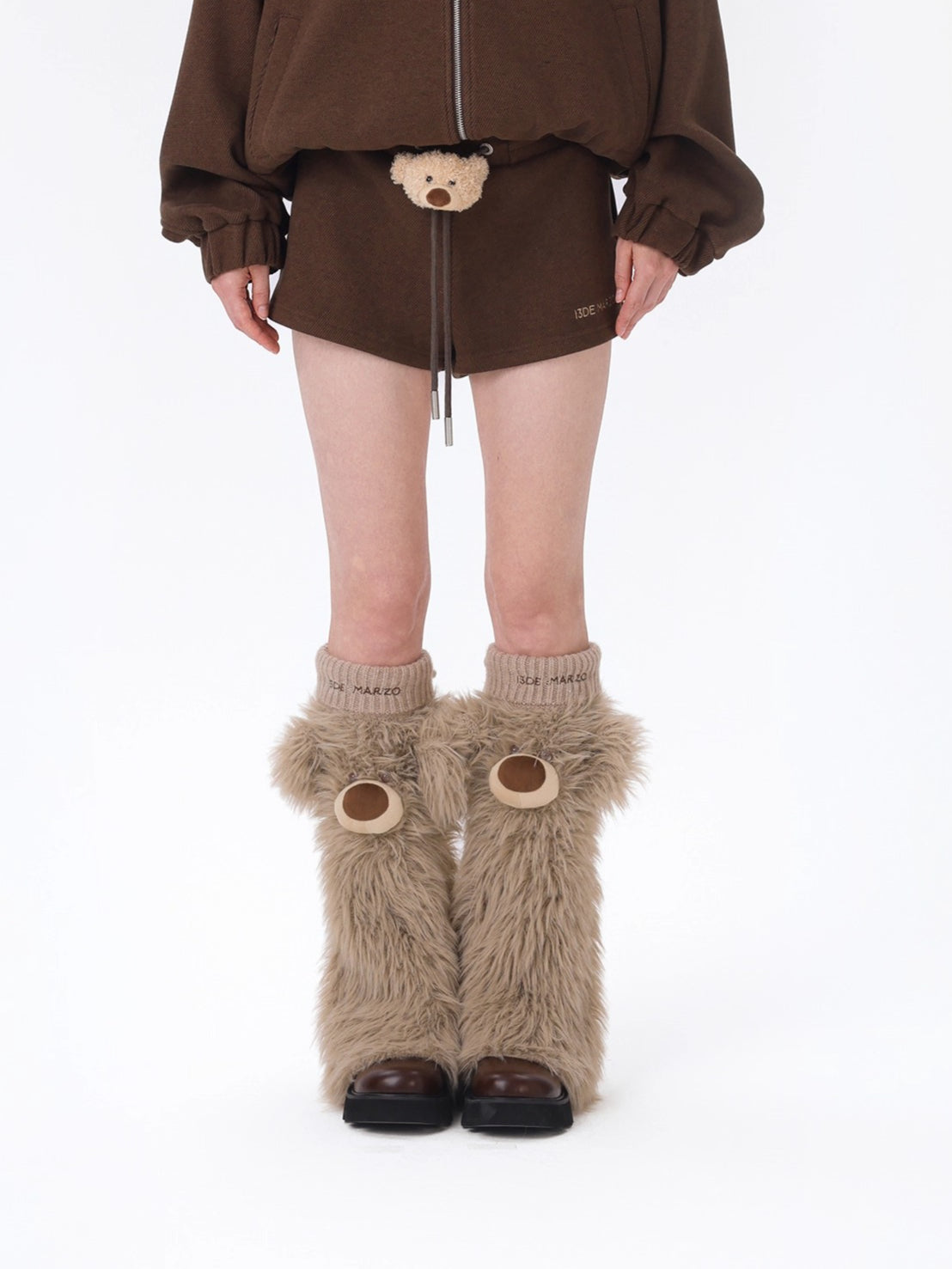 Plush Doll Fleece-Lined Straight Shorts