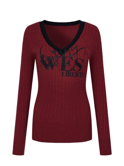 High-Stretch Slim-Fit Red Sweater