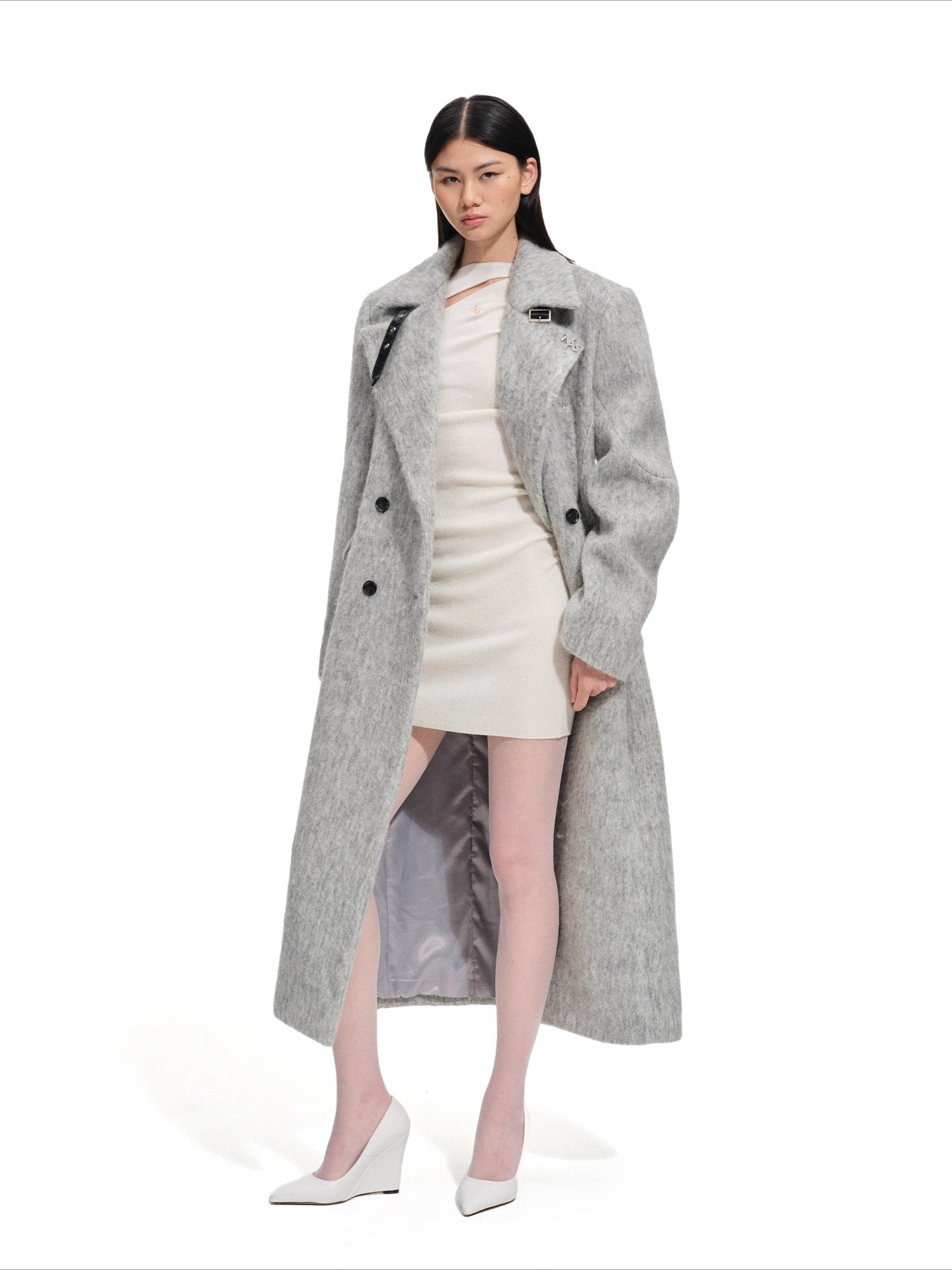Classic Sculpted Long-Pile Wool Coat