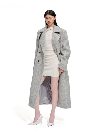 Classic Sculpted Long-Pile Wool Coat