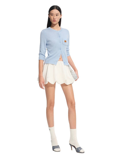 Cashmere Round Neck Regular Shoulder Cardigan - CHINASQUAD