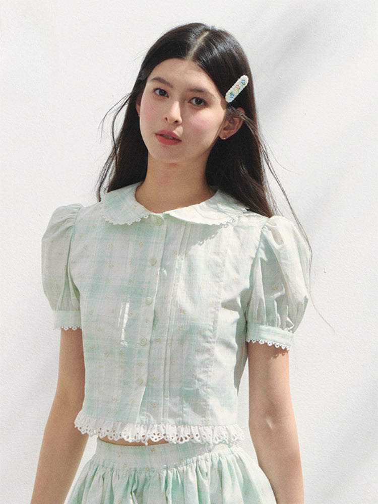 White Cotton Embroidered Shirt &amp; Skirt Set