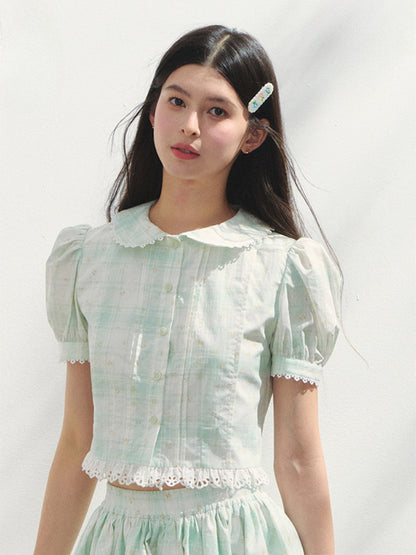 White Cotton Embroidered Shirt &amp; Skirt Set