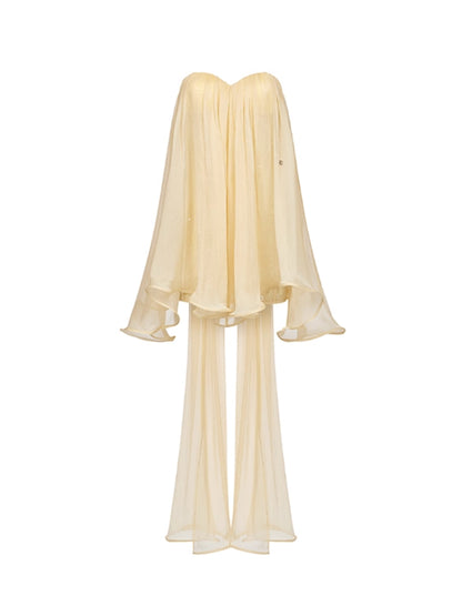 Thiri Chiffon Tube Top Dress - CHINASQUAD