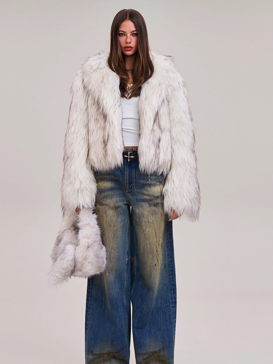 Cross Relic Wilderness Hunter Cropped Faux Fur Jacket