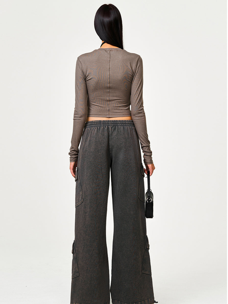 Black Enhanced Wide-Leg Pant