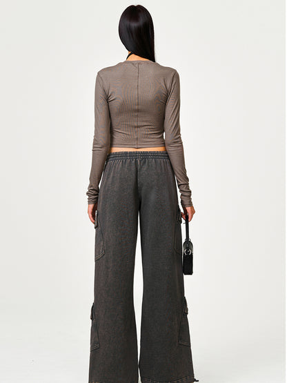 Black Enhanced Wide-Leg Pant