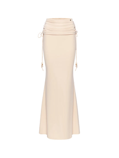 Selene One-shoulder Fishbone Top &amp; Skirt Set - CHINASQUAD