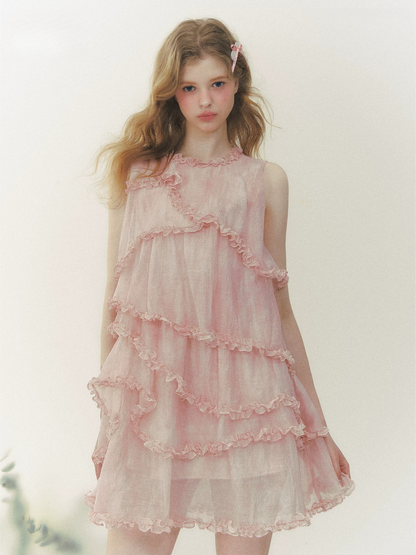 Pink Mist Tiered Ruffle Dress