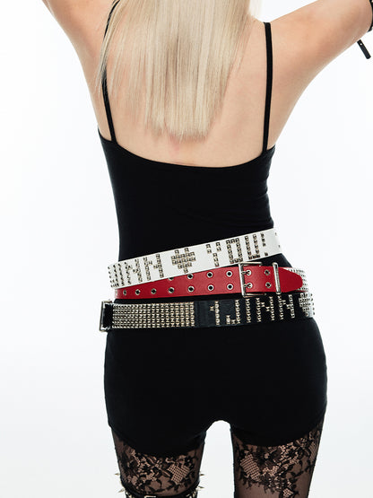 Punk Style Studded Leather Belt