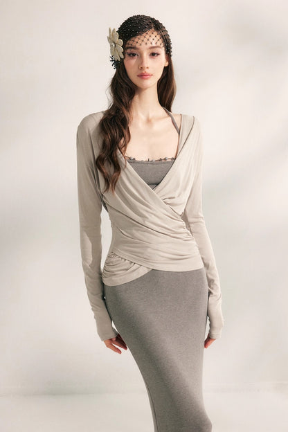 Modal Tencel Knit V-neck