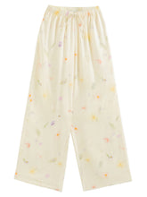 Floral Elastic Waist Straight Leg Casual Pants - CHINASQUAD