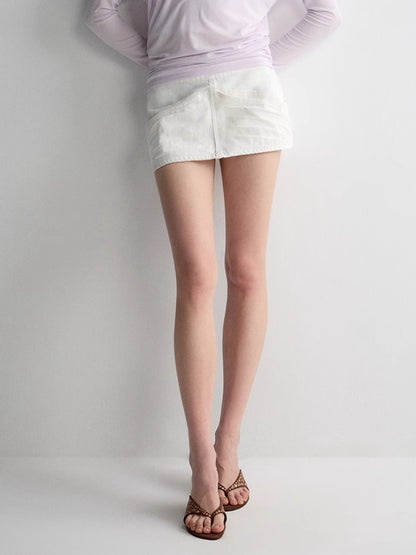 White Denim Straight Skirt