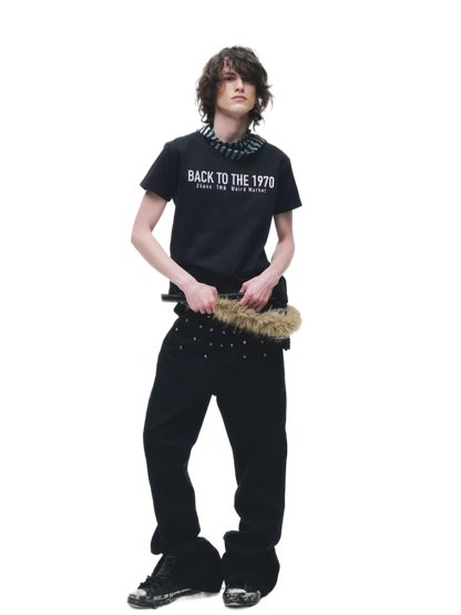 Retro Graphic Slim-Fit Cotton T-Shirt