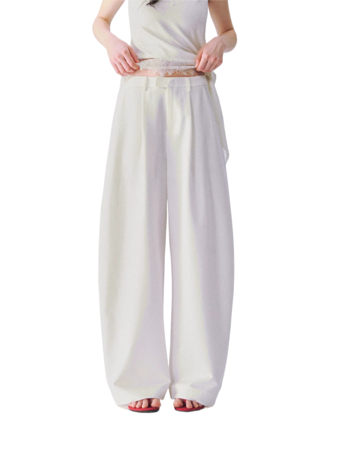 Relaxed Tailored Wide-Leg Trousers