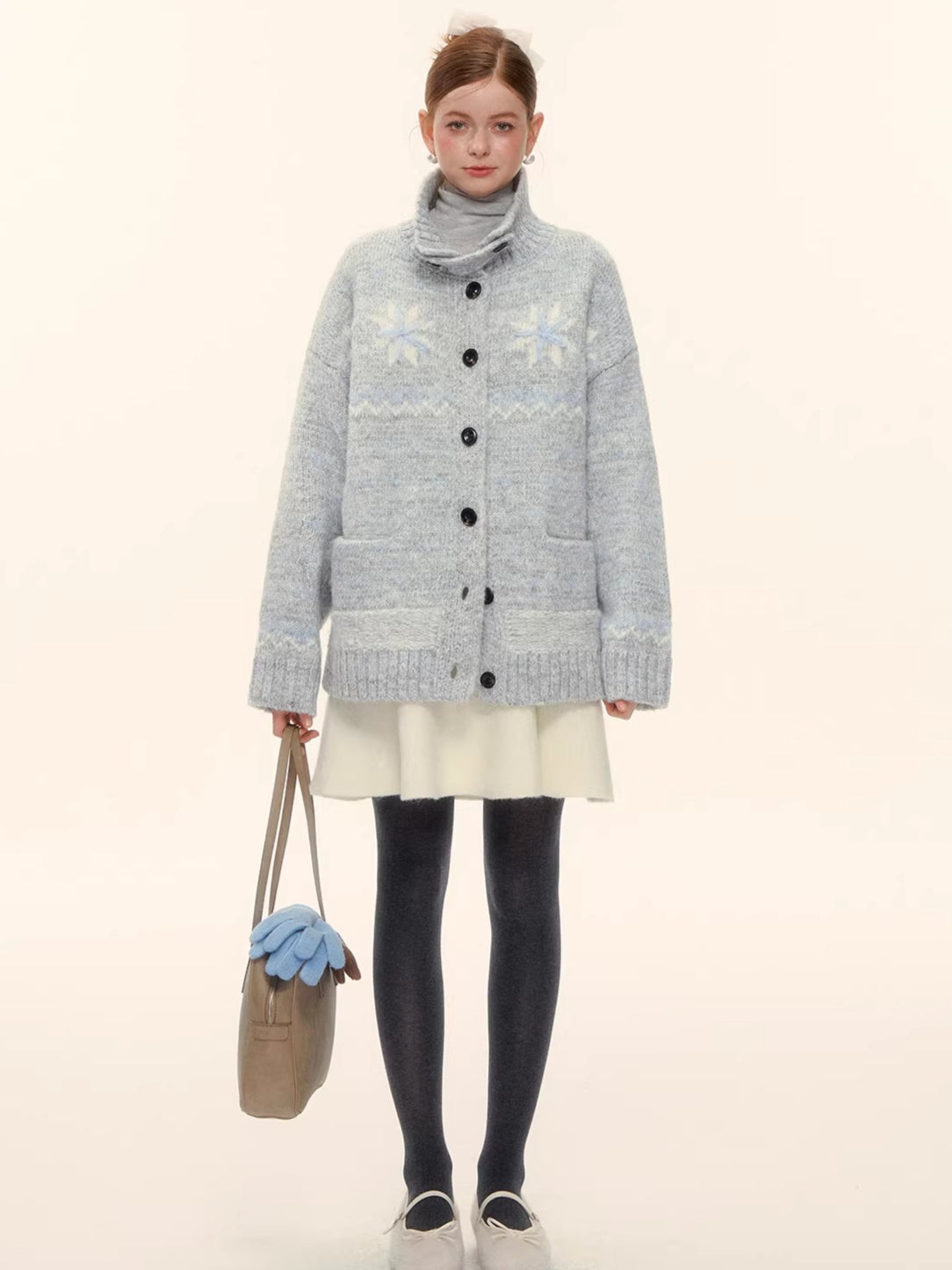 Snowflake Fair Isle Wool-Blend Knit Cardigan