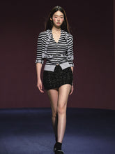 Contrast Stripe Halter Camisole Tank Top & Cardigan Set - CHINASQUAD