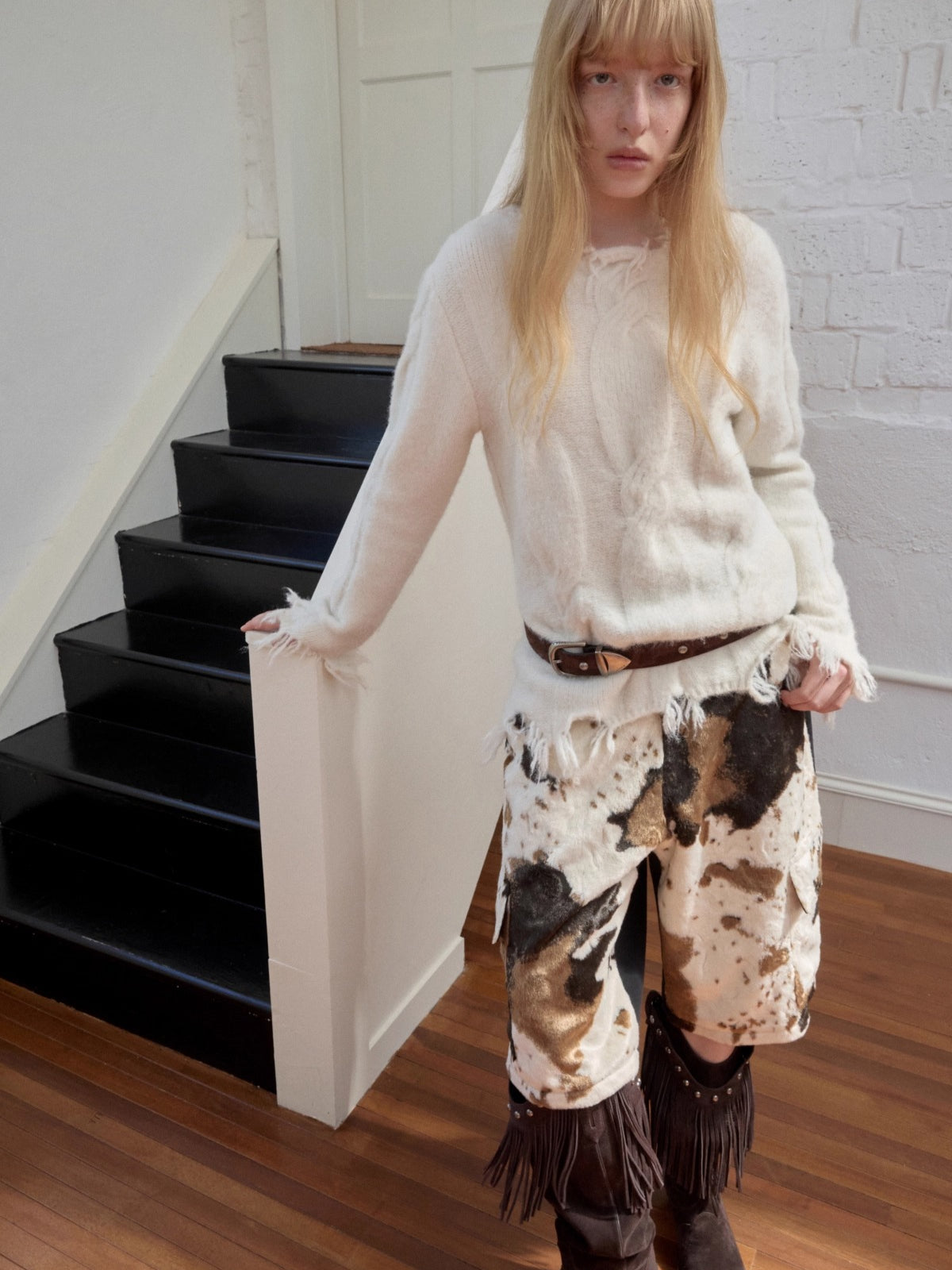 Patchwork Utility Culotte Shorts