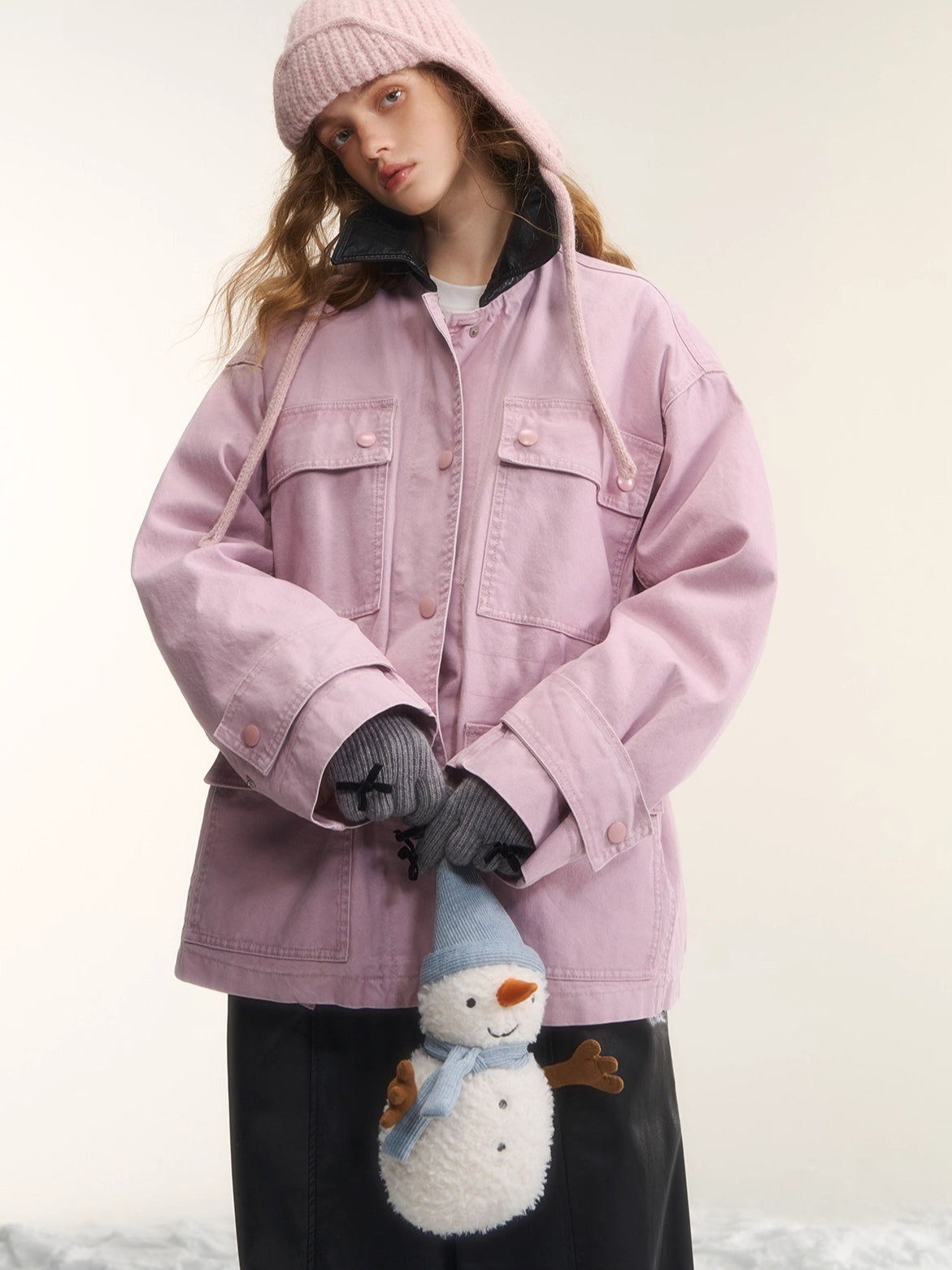 Duck Down Cinched-Waist Puffer Jacket