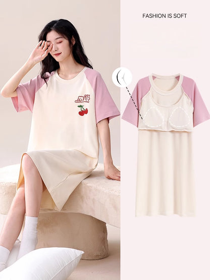 Cotton Round-neck Nightdresses