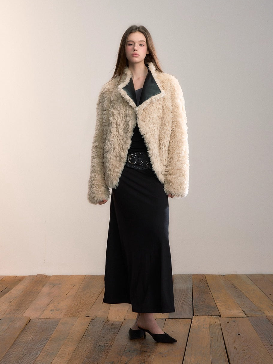 Contrast-Panel Off-Shoulder Layered Maxi Dress