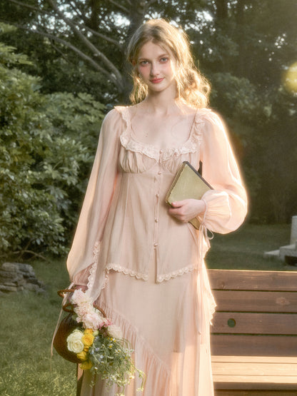 Tencel Elegant Retro Shirt &amp; Skirt Set - CHINASQUAD