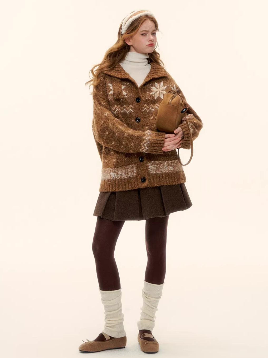 Snowflake Fair Isle Wool-Blend Knit Cardigan