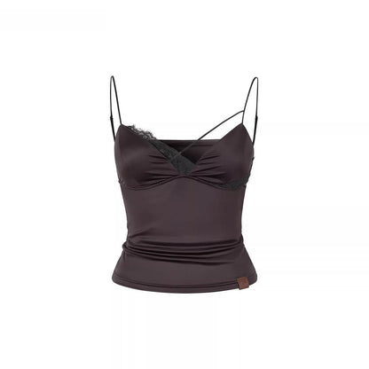 Lace-Trim Satin Camisole