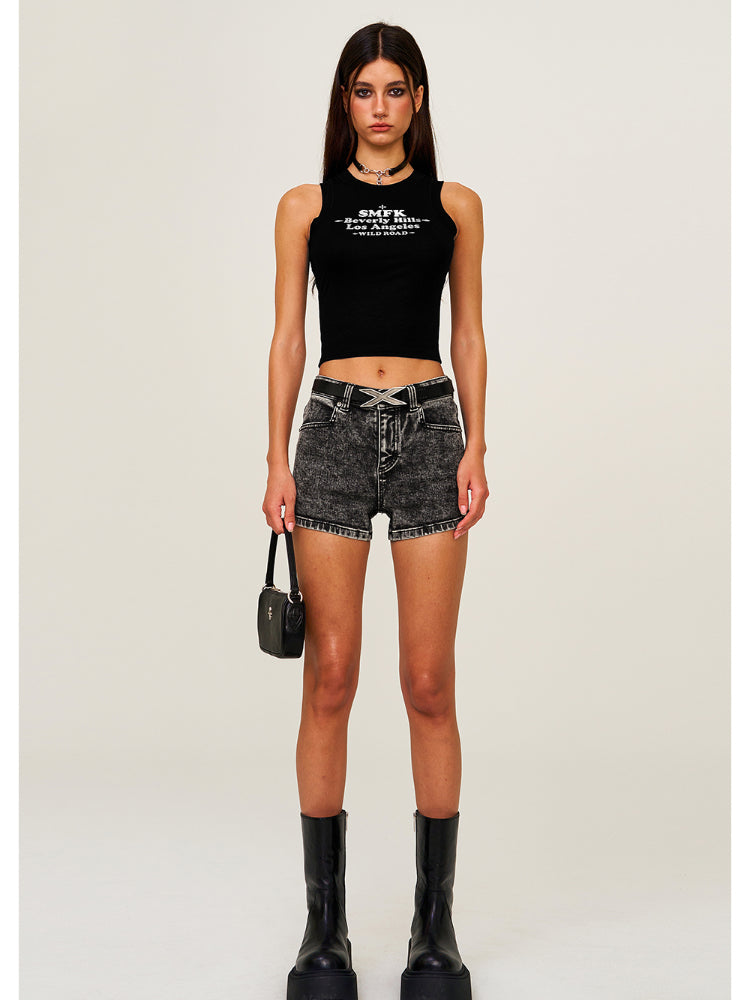 Sleeveless Outer - wear Lettered Sports Top