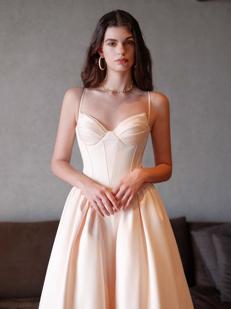 Satin Bow Detail Midi Dress - CHINASQUAD