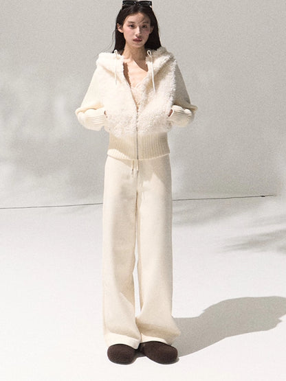 Knit Vest Jacket &amp; Straight-Leg Pants Set