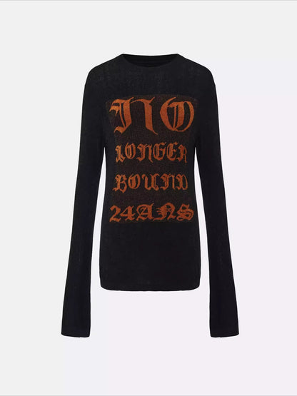 Graphic Knit Long-Sleeve Crewneck