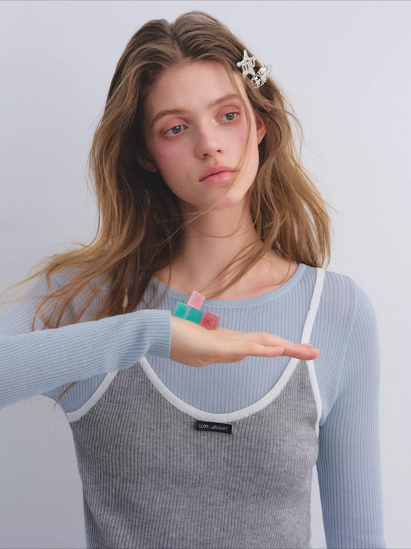 Layered Contrast Camisole Crewneck