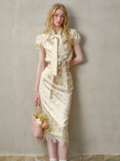 Lazy Shirt Lace Dress Set