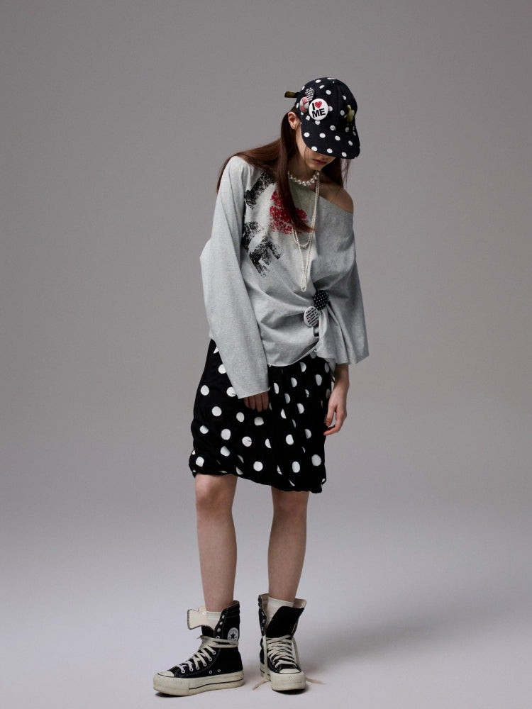 Asymmetric Letter Print Sweatshirt